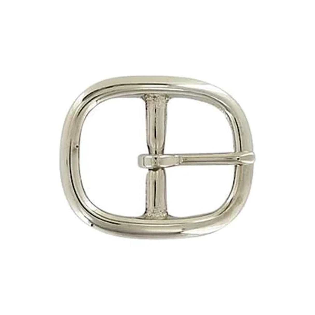 1" Nickel, 1.5"x1.75" Center Bar Buckle, Solid Brass