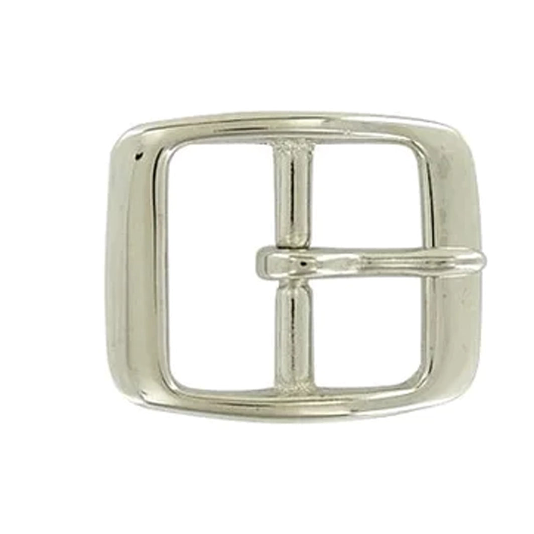 1" Nickel, 1.3"x1.6" Center Bar Buckle, Solid Brass