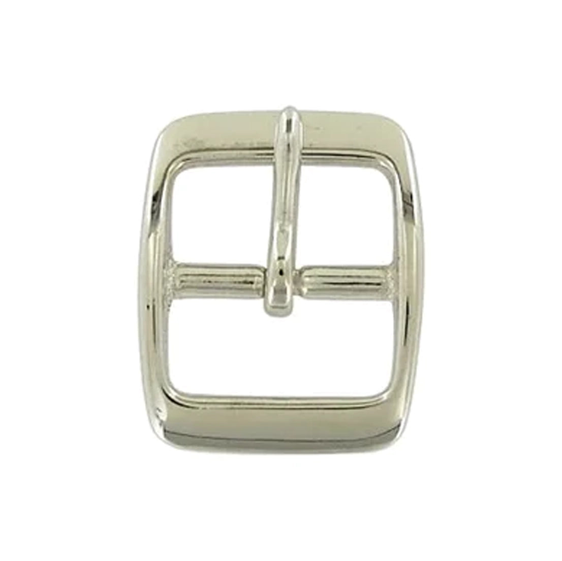 1" Nickel, 1.3"x1.6" Center Bar Buckle, Solid Brass