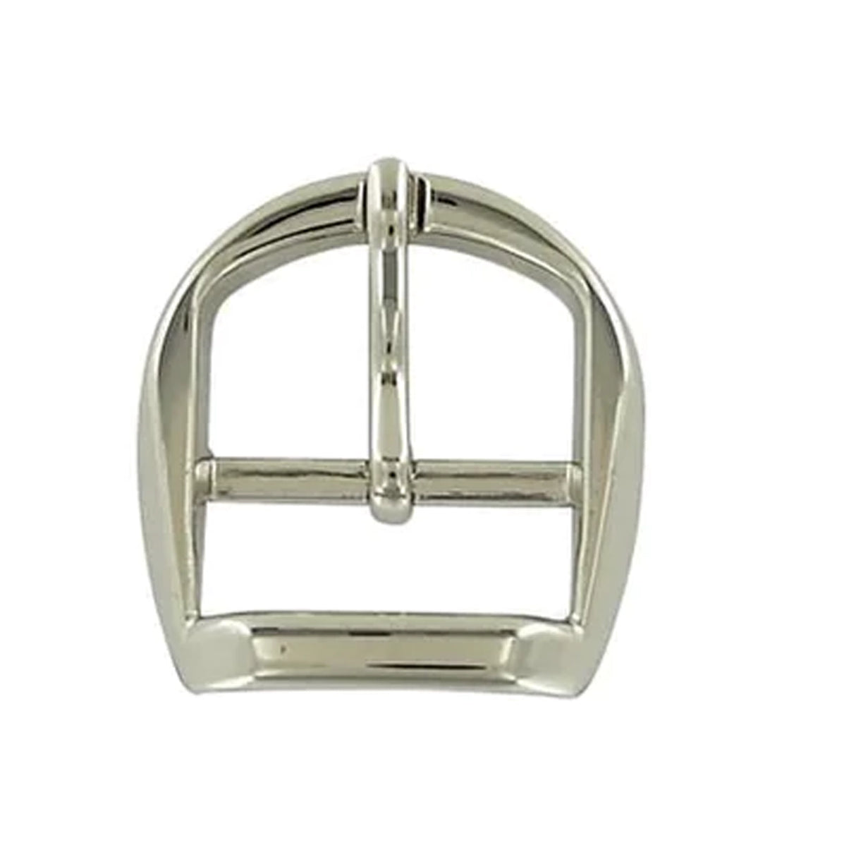 1" Shiny Nickel, D Shaped Center Bar Buckle, Zinc Alloy
