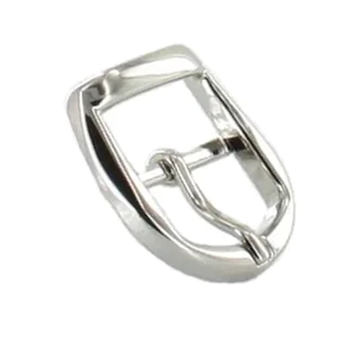 1" Shiny Nickel, D Shaped Center Bar Buckle, Zinc Alloy