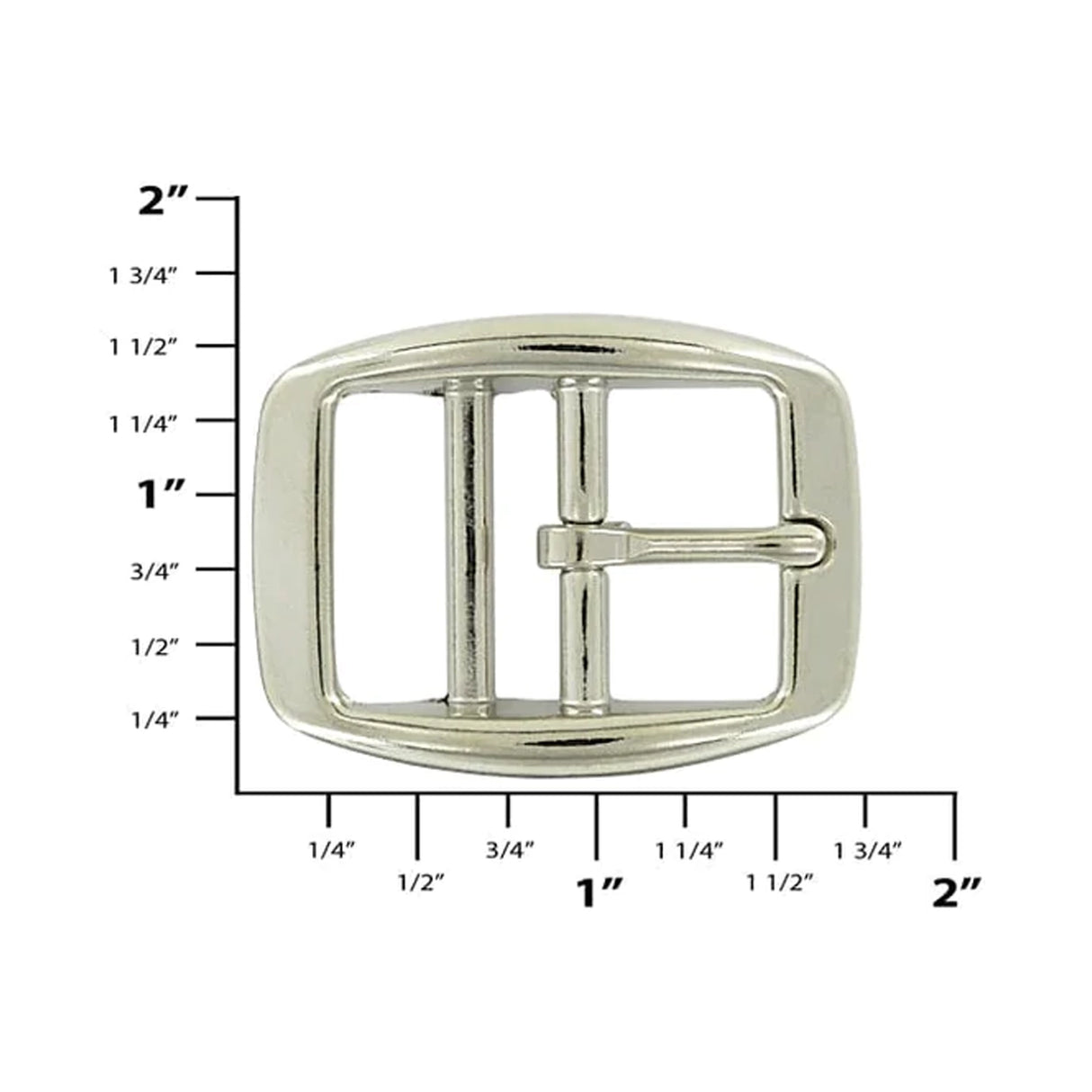 1" Nickel, Dog Collar Buckle, Zinc Alloy