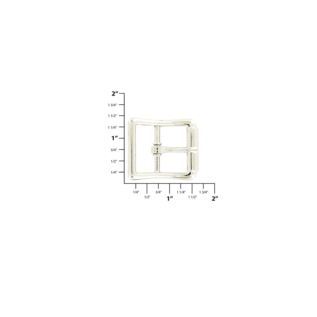 1" Nickel, Imitation Roller Center Bar Buckle, Zinc Alloy