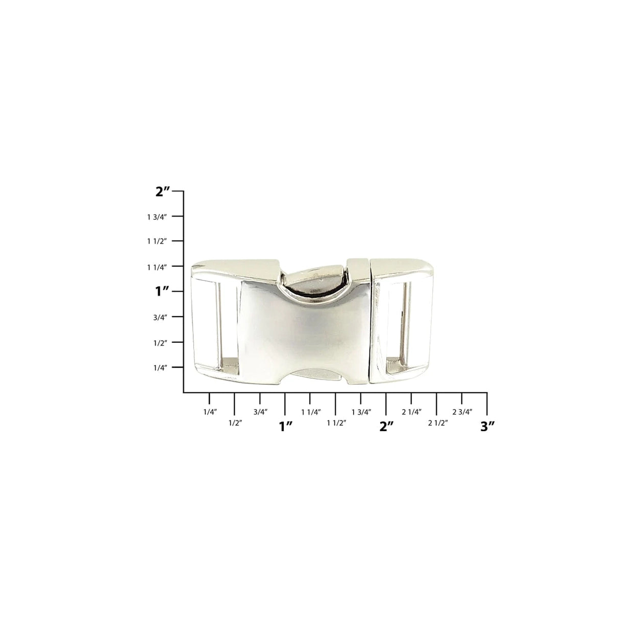 1" Nickel, Side Squeeze Buckle, Aluminum