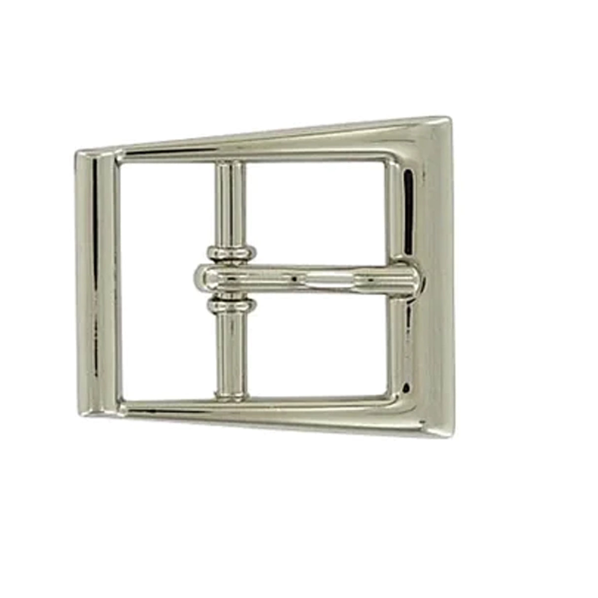 1" Shiny Nickel, Funky Center Bar Buckle, Zinc Alloy