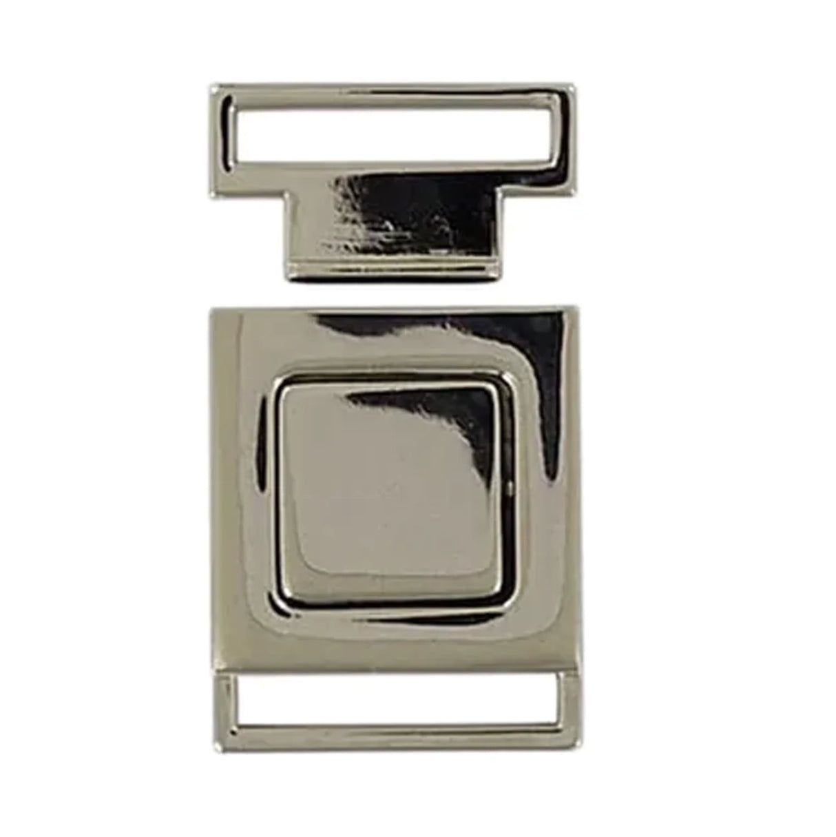 1" Shiny Nickel, Center Push Release Buckle, Zinc Alloy