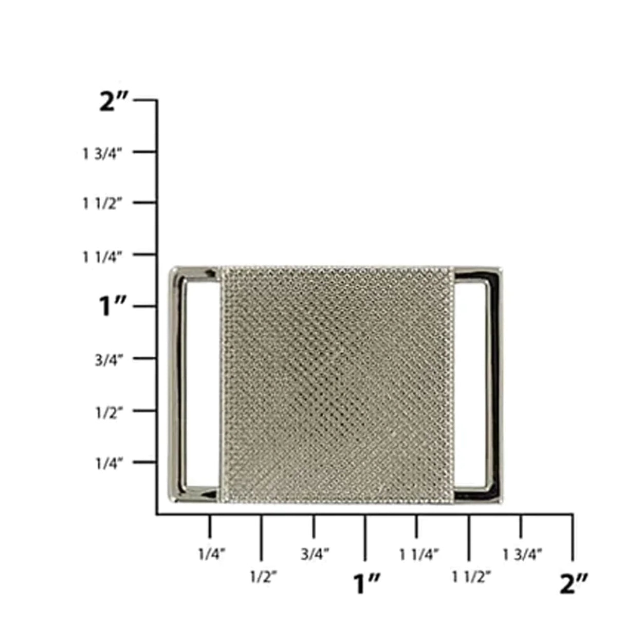 1" Shiny Nickel, Center Push Release Buckle, Zinc Alloy