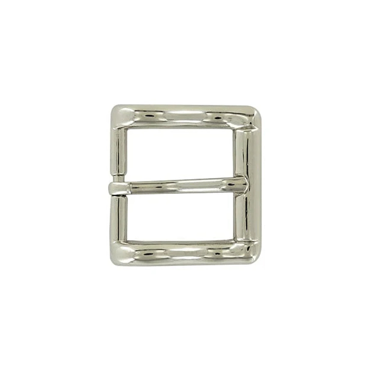 1" Shiny Nickel, Heel Bar Buckle, Zinc Alloy