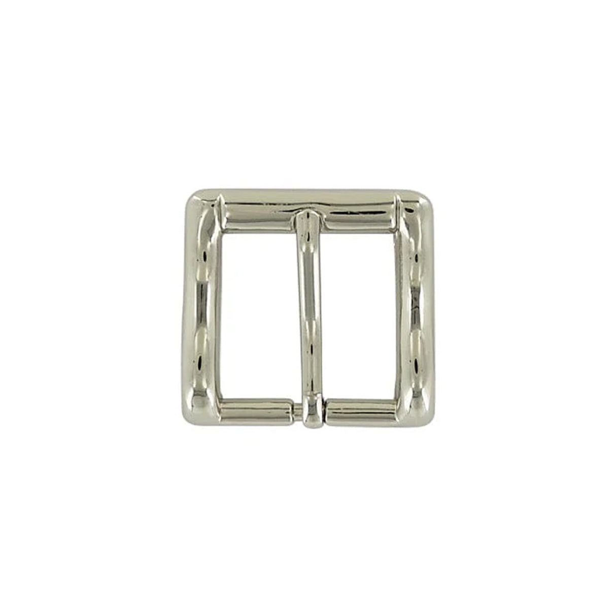 1" Shiny Nickel, Heel Bar Buckle, Zinc Alloy