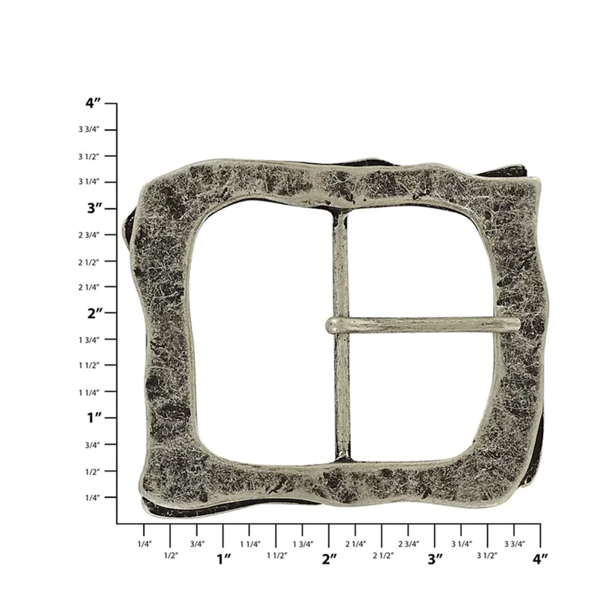 2 1/4" Antique Nickel, Artisan Center Bar Buckle, Zinc Alloy