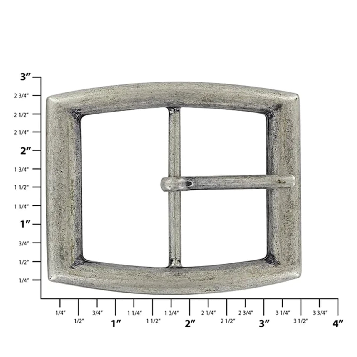 2" Antique Nickel, Artisan Center Bar Buckle, Zinc Alloy