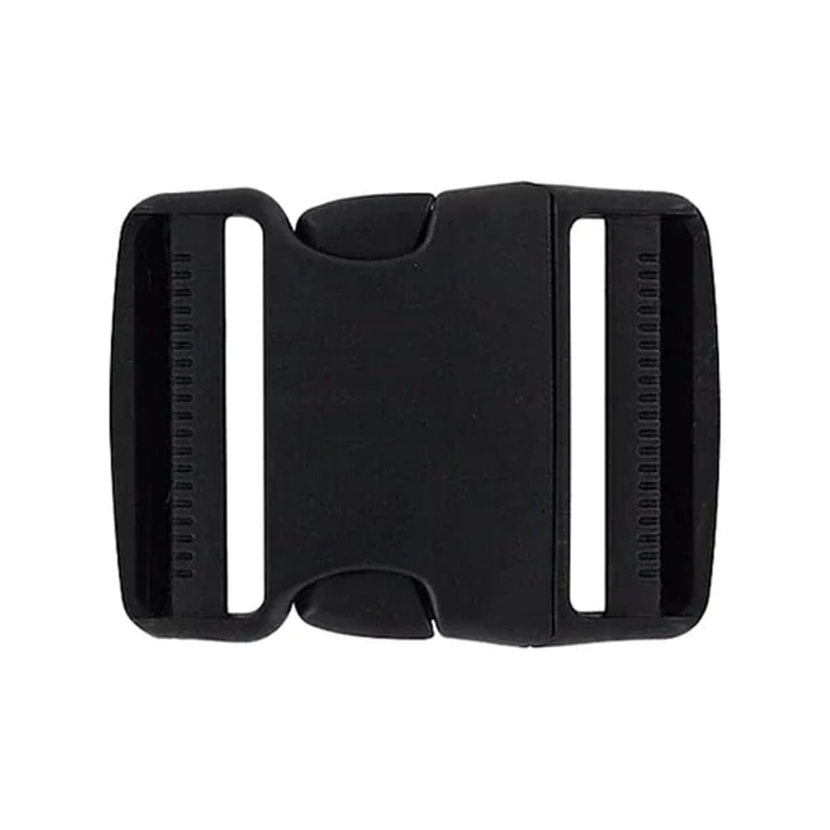 2" Black, Dual Adjustable Side Squeeze Buckle, Plastic