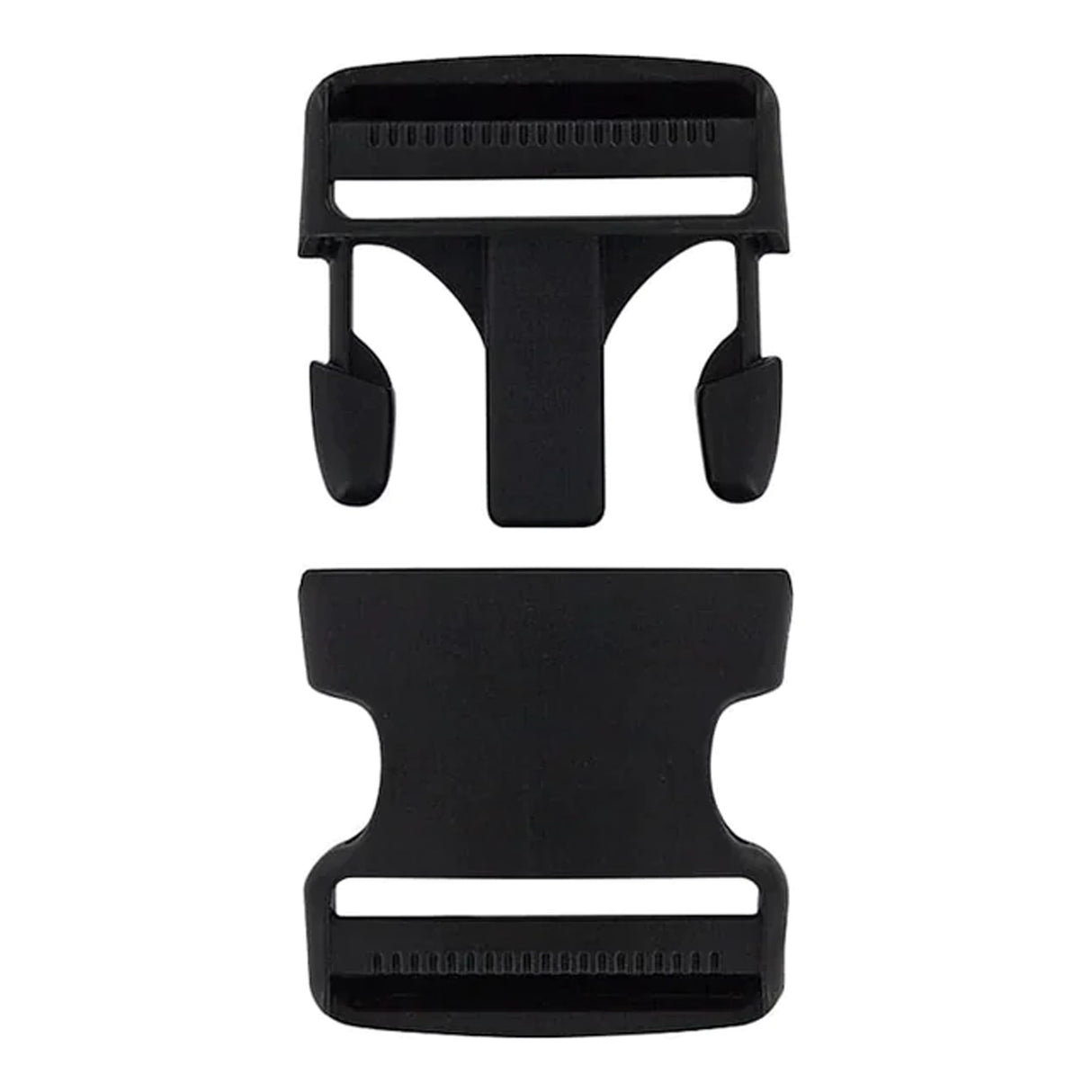 2" Black, Dual Adjustable Side Squeeze Buckle, Plastic