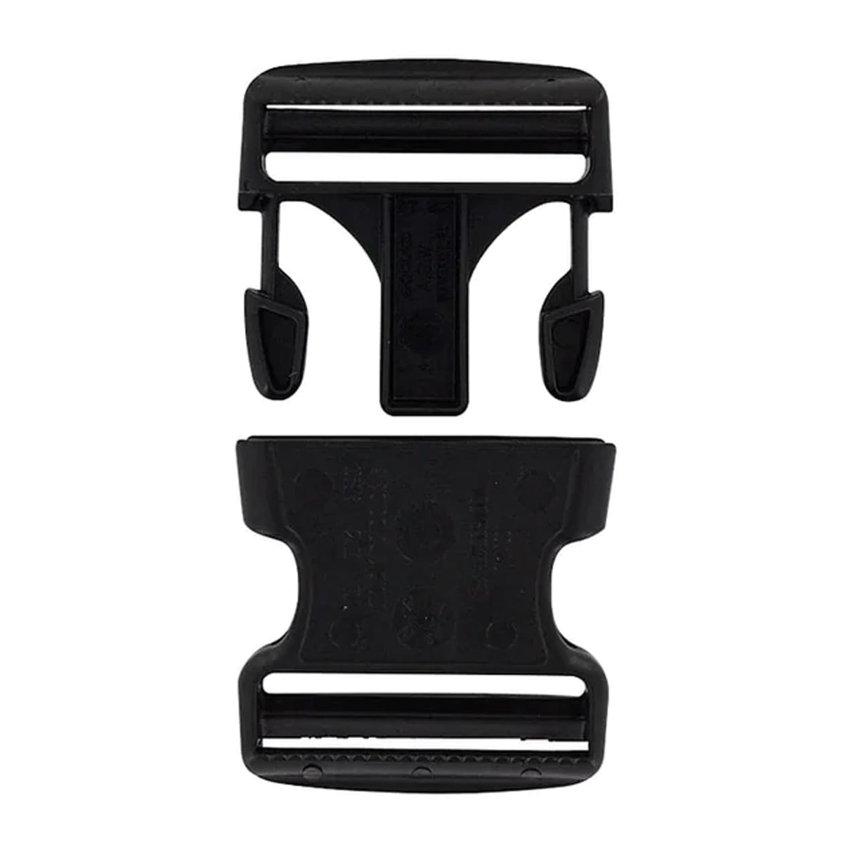 2" Black, Dual Adjustable Side Squeeze Buckle, Plastic