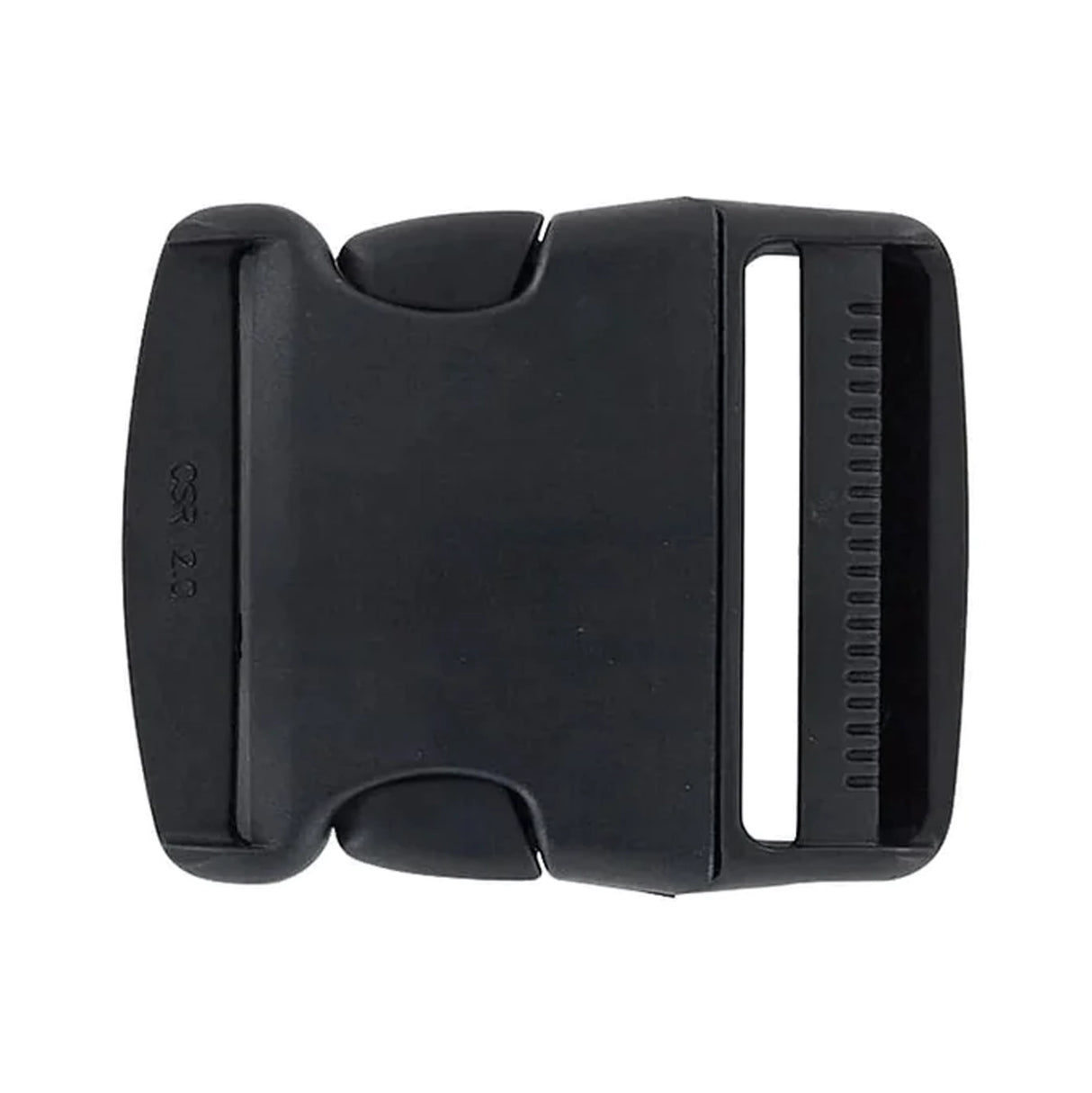 2" Black, Single Adjustable Side Squeeze Buckle, Plastic