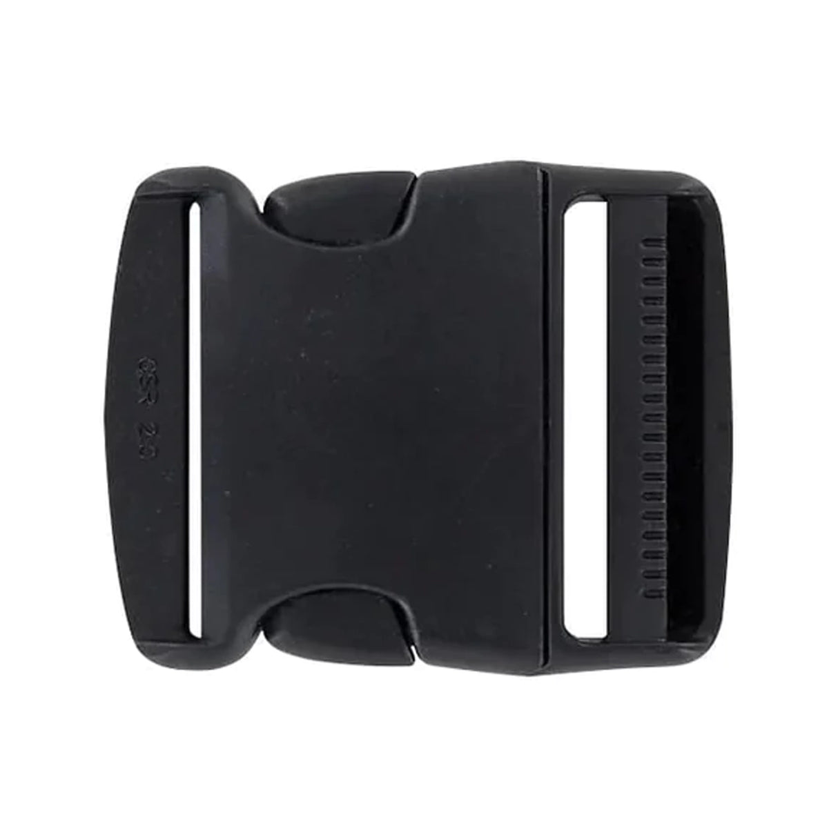 2" Black, Single Adjustable Side Squeeze Buckle, Plastic