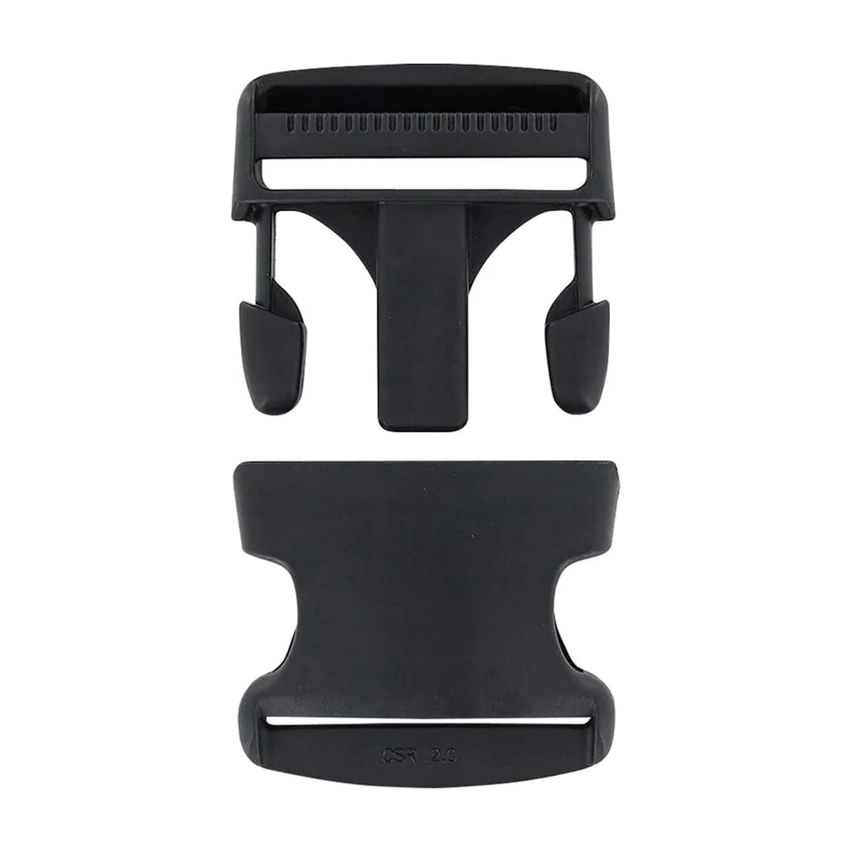 2" Black, Single Adjustable Side Squeeze Buckle, Plastic