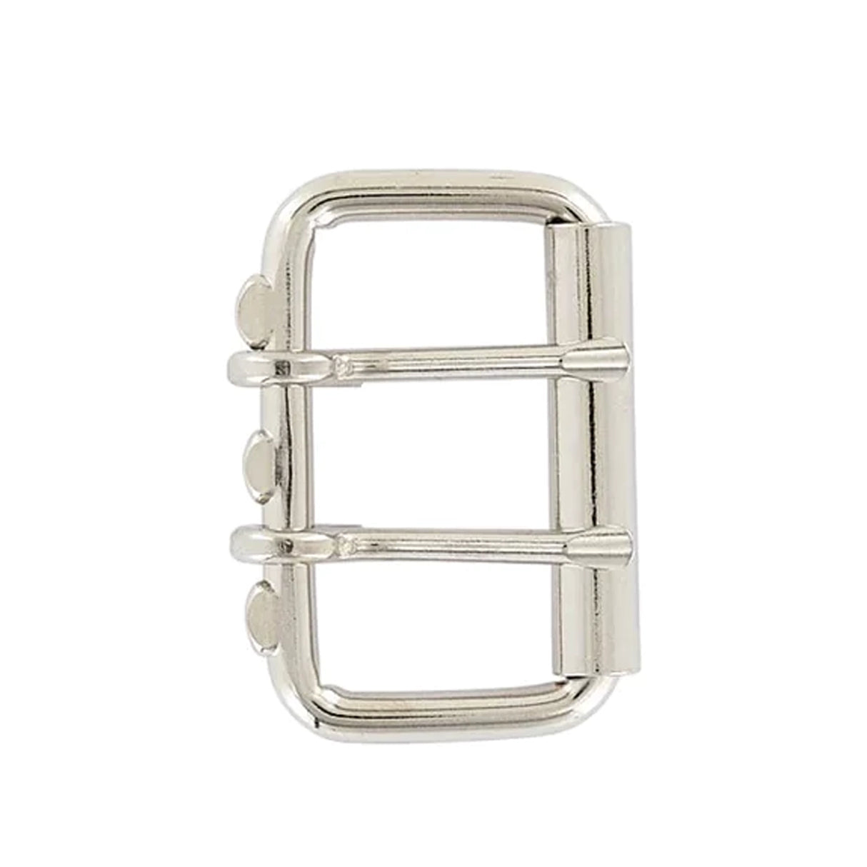 2" Nickel, Double Tongue Roller Buckle, Steel