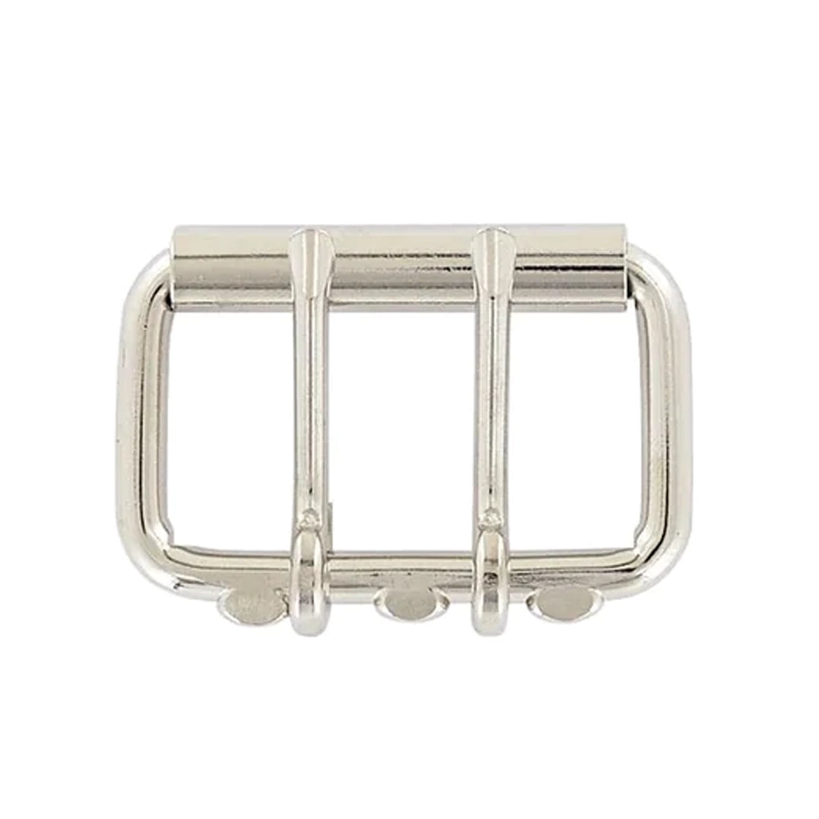 2" Nickel, Double Tongue Roller Buckle, Steel