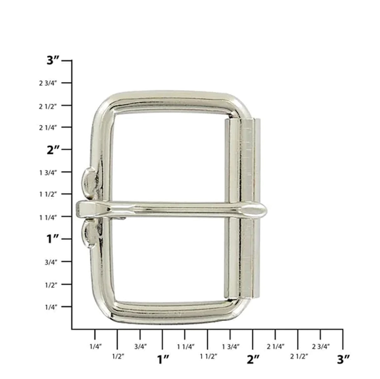 2" Nickel, Roller Buckle, Steel