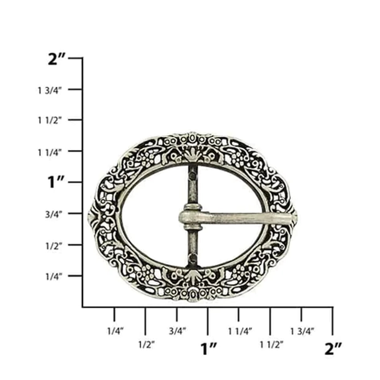 3/4" Antique Nickel, Artisan Center Bar Buckle, Zinc Alloy