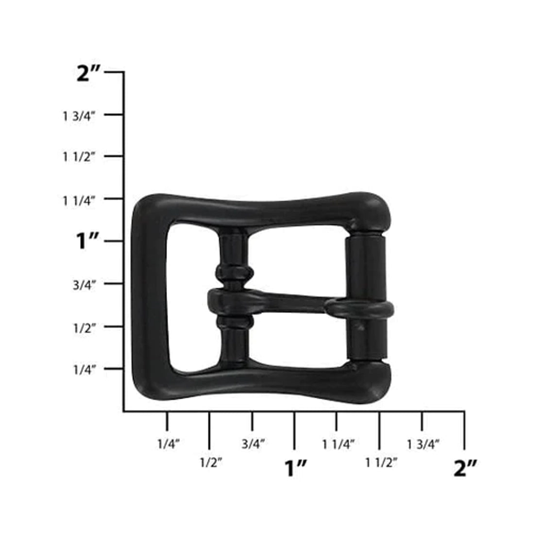 3/4" Black, 29x39mm Locking Tongue Roller Buckle, Zinc Alloy