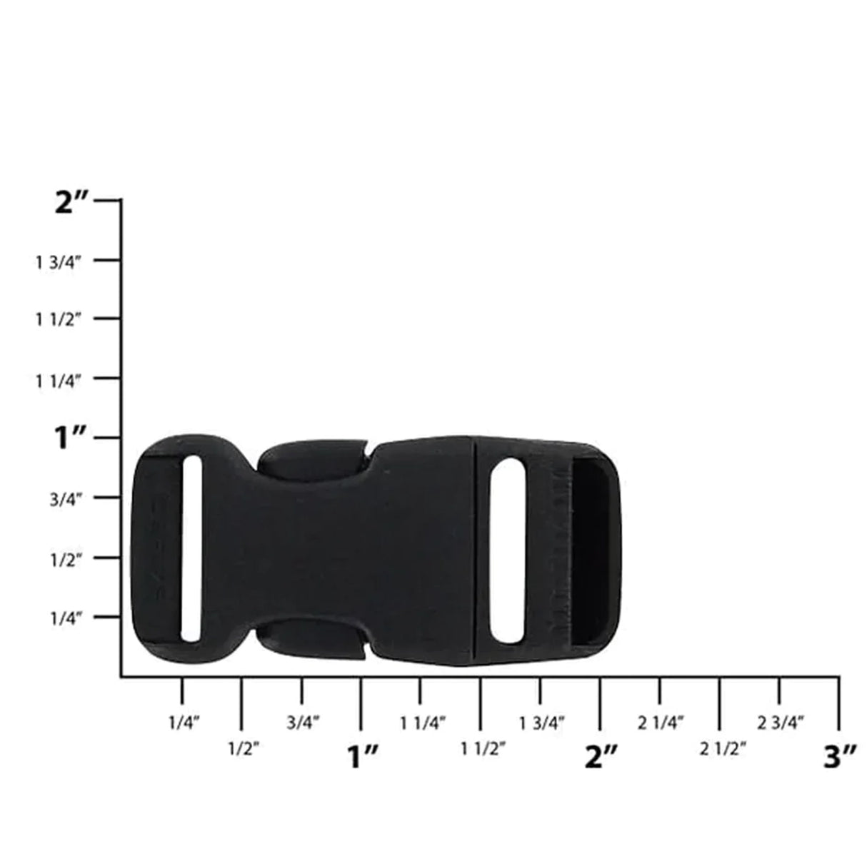 3/4" Black, Side Squeeze Buckle, Plastic