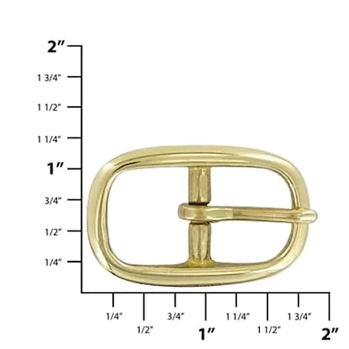 3/4" Brass, Center Bar Buckle, Solid Brass