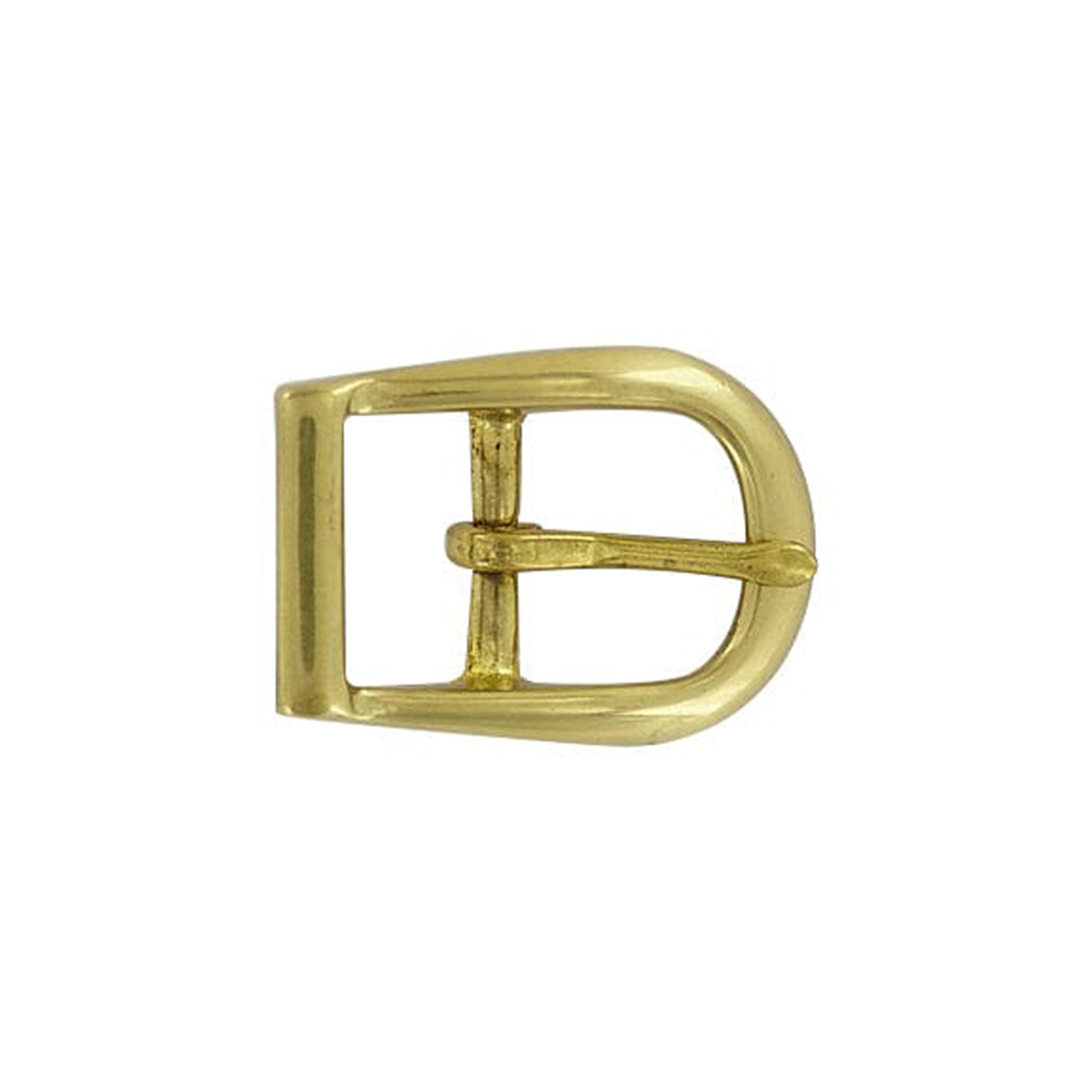 3/4" Brass, D Shaped Center Bar Buckle, Solid Brass