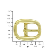 3/4" Brass, Center Bar Buckle, Solid Brass, #C-1469