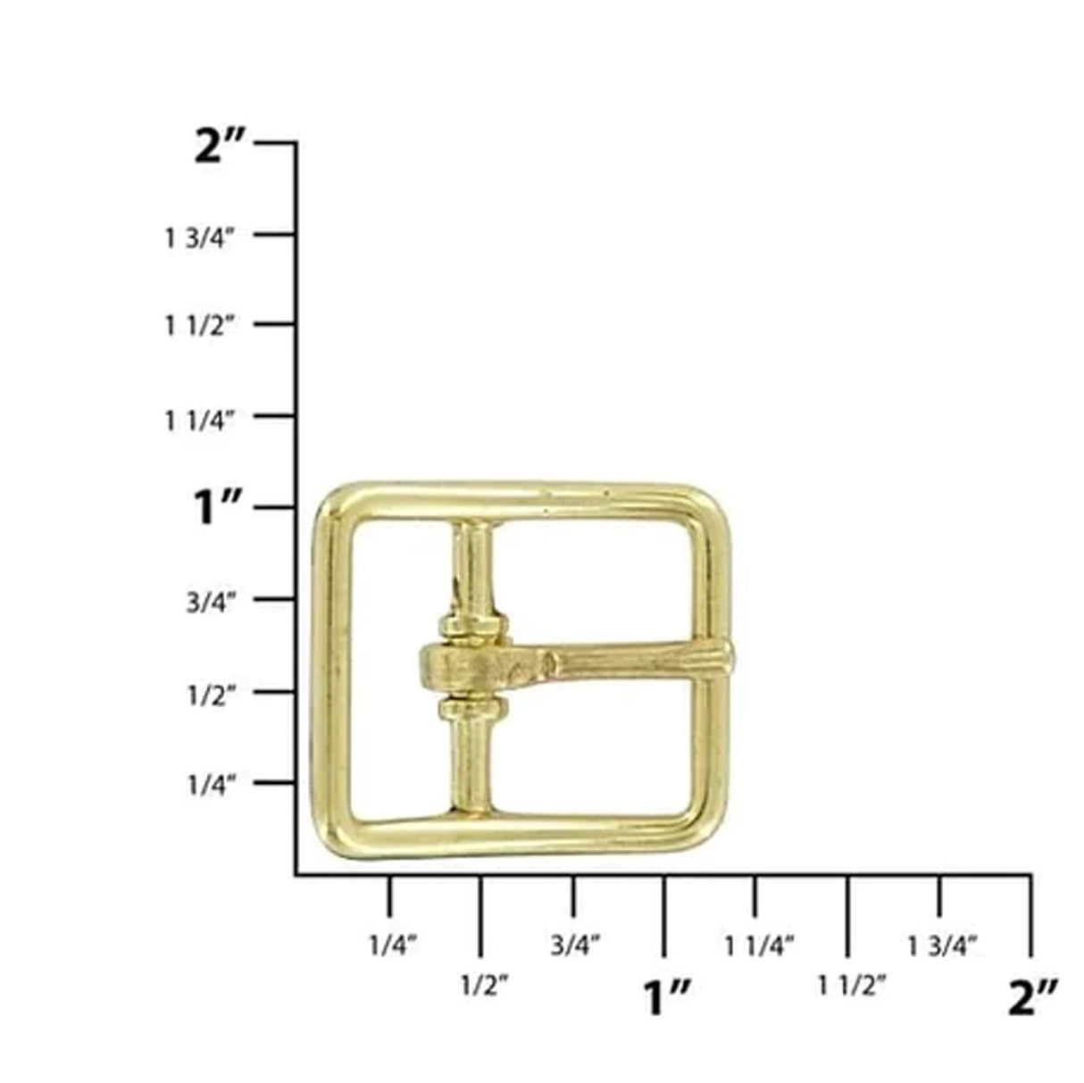 3/4" Brass, Center Bar Buckle, Zinc Alloy