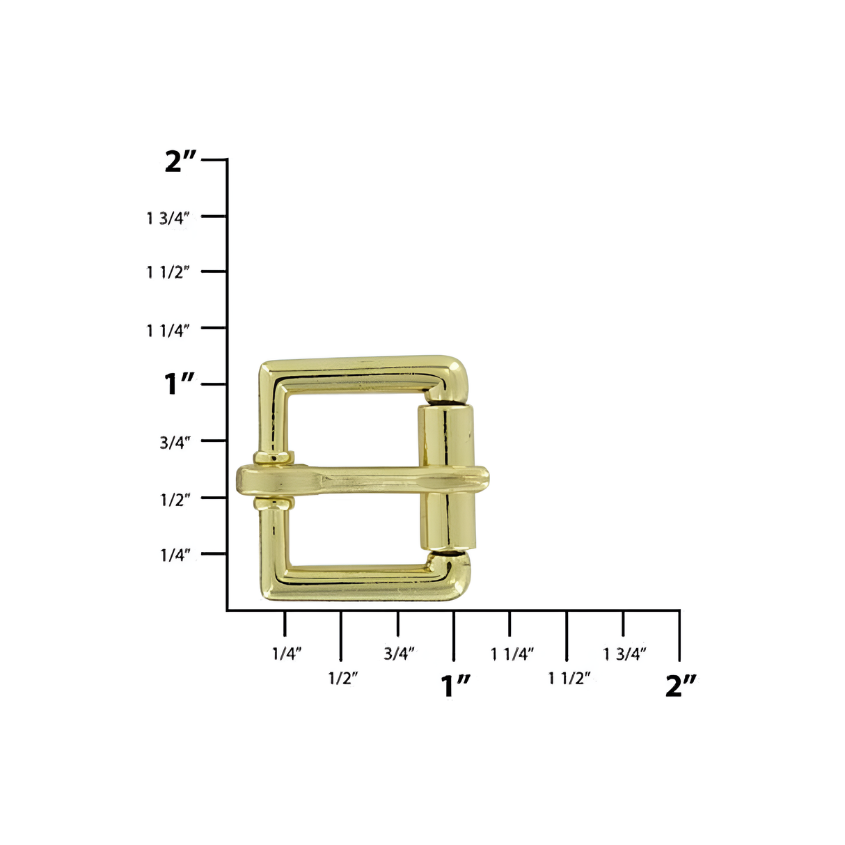 3/4" Brass, Heel Bar Roller Buckle, Zinc Alloy