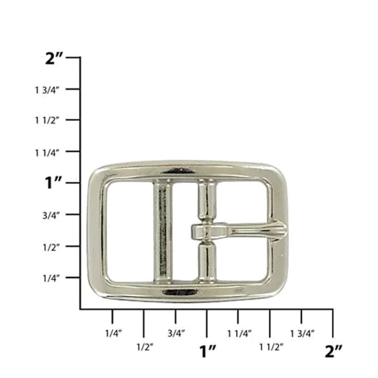 3/4" Nickel, Dog Collar Buckle, Zinc Alloy