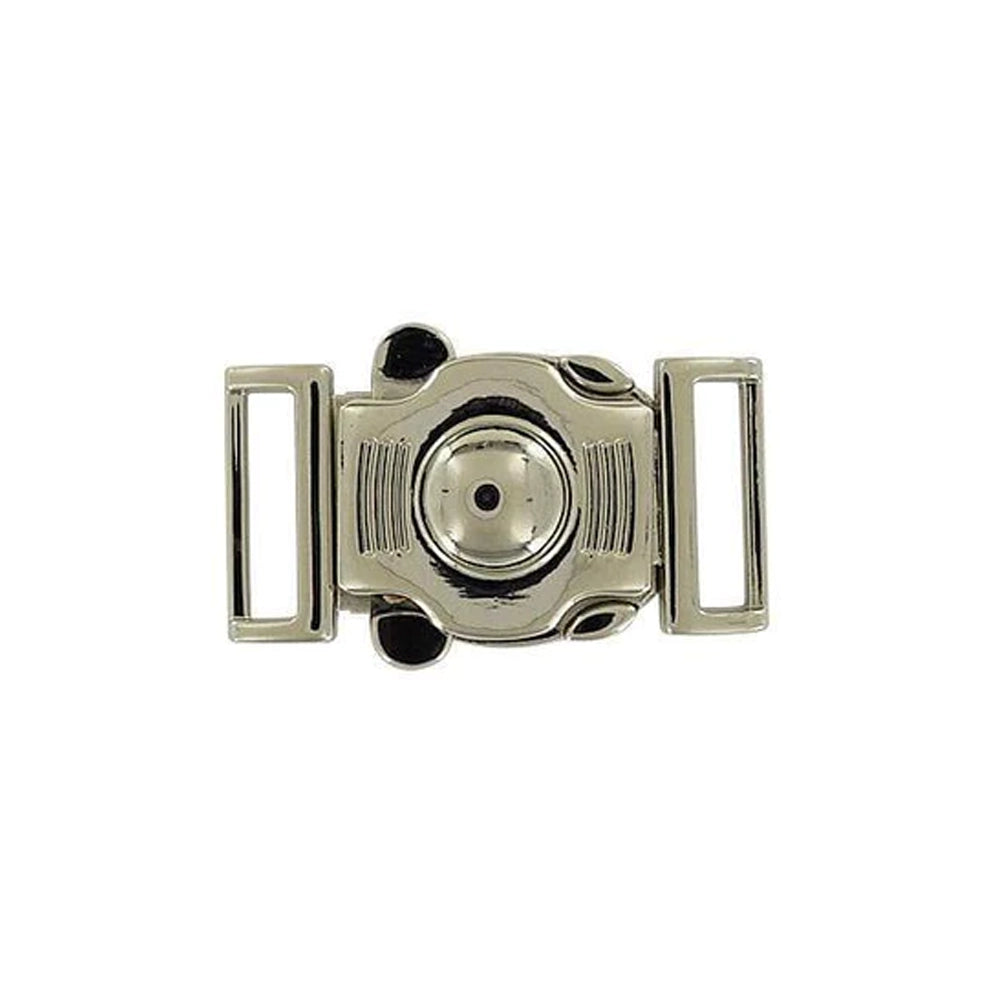 3/4" Shiny Nickel, Clasp Buckle, Zinc Alloy