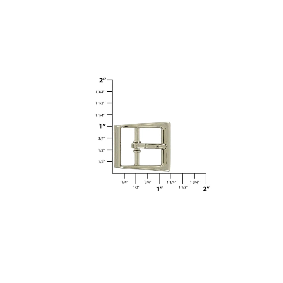 3/4" Shiny Nickel, Funky Center Bar Buckle, Zinc Alloy