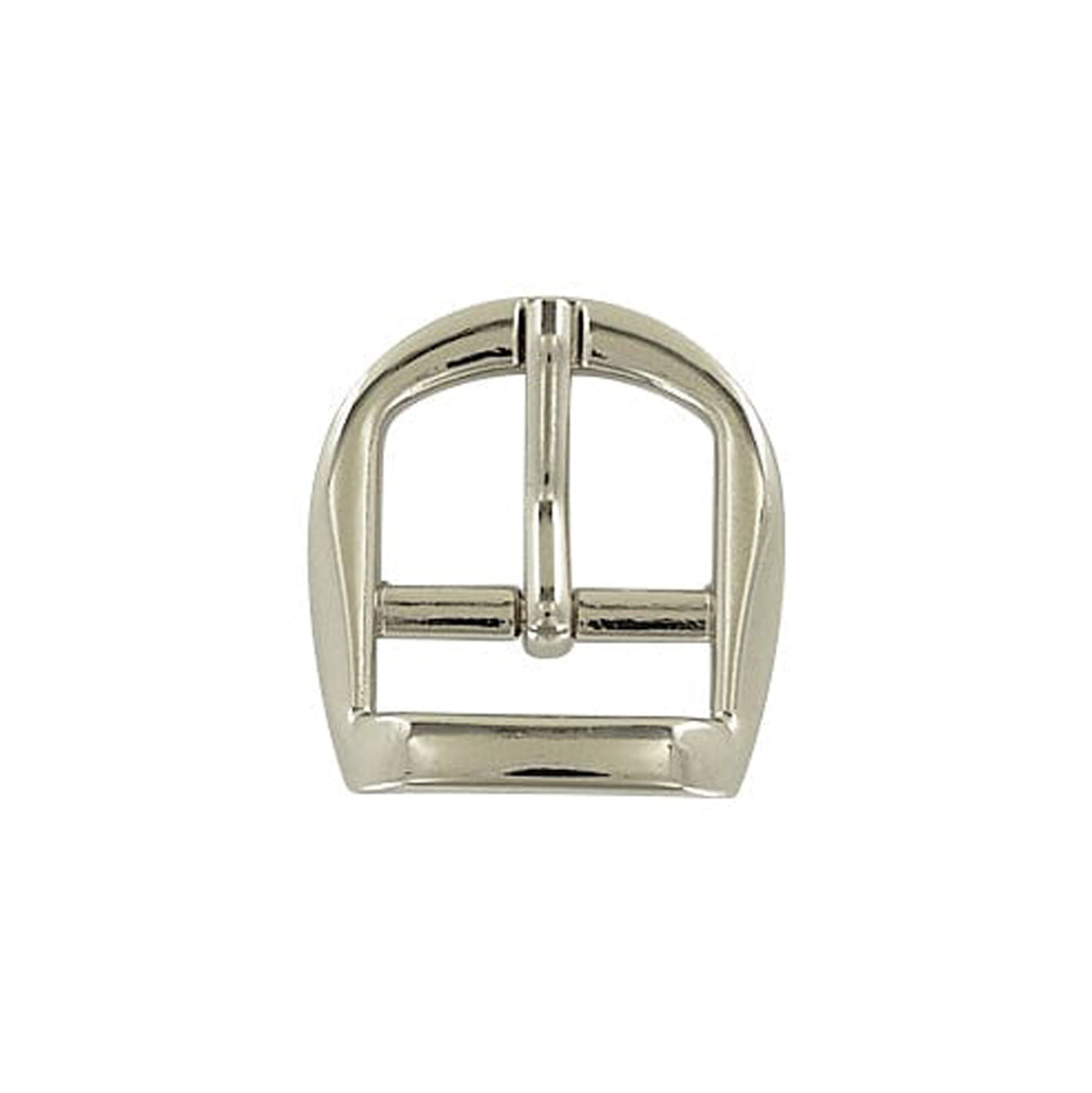 3/4" Shiny Nickel, 31x34mm D Shaped Center Bar Buckle, Zinc Alloy