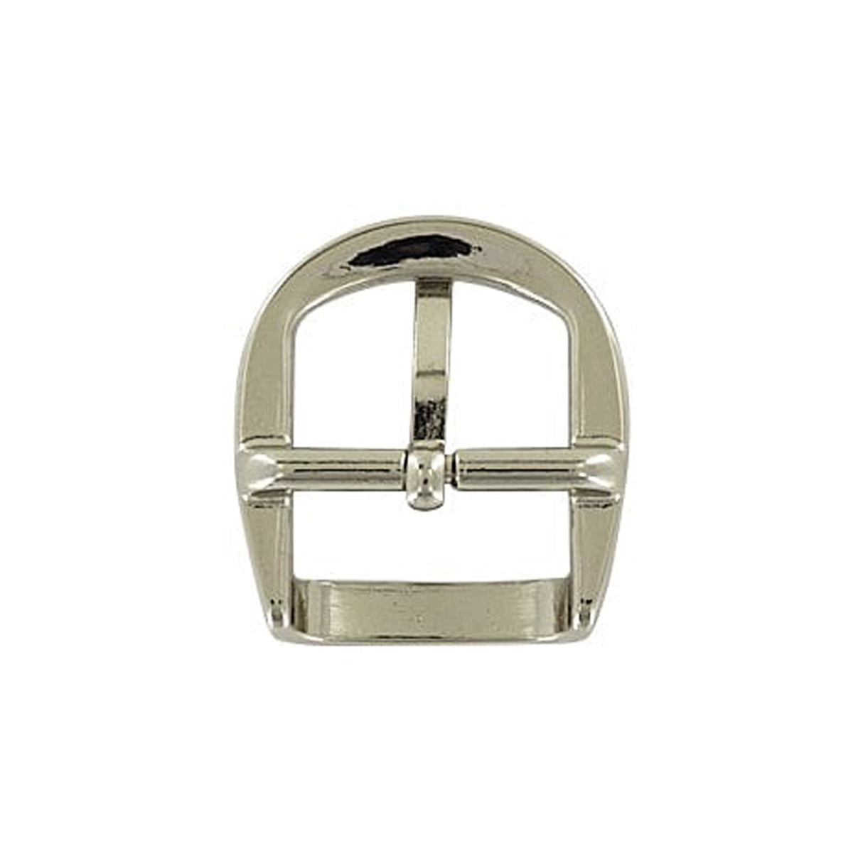 3/4" Shiny Nickel, 31x34mm D Shaped Center Bar Buckle, Zinc Alloy