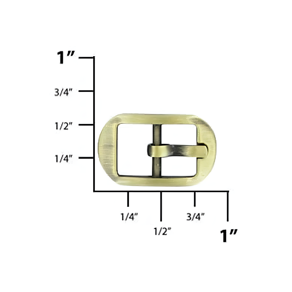 3/8" Antique Brass, Center Bar Buckle, Zinc Alloy-5pk