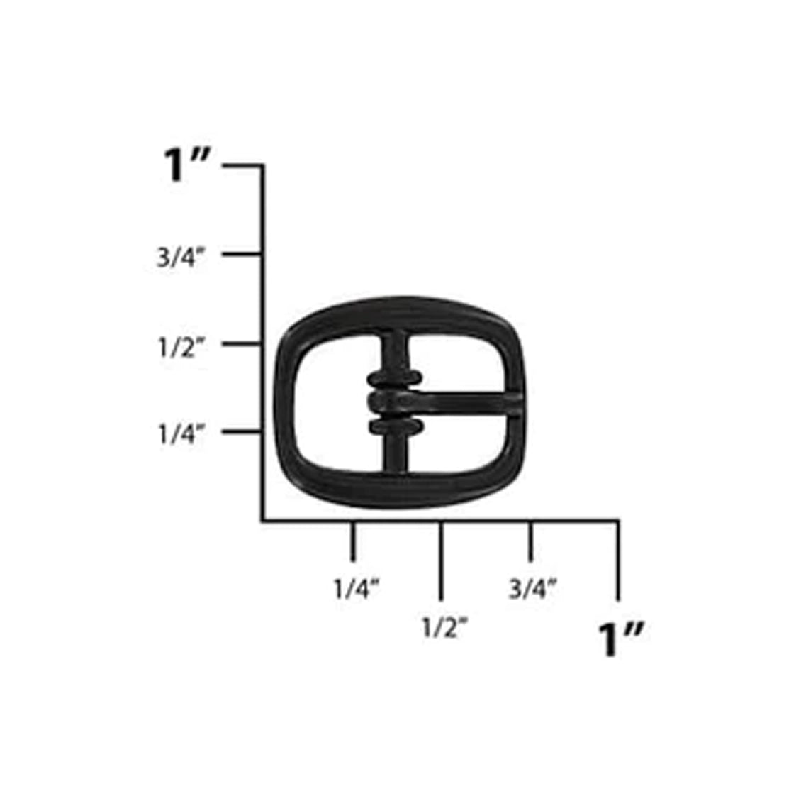 3/8" Black, 15x18mm Center Bar Buckle, Zinc Alloy