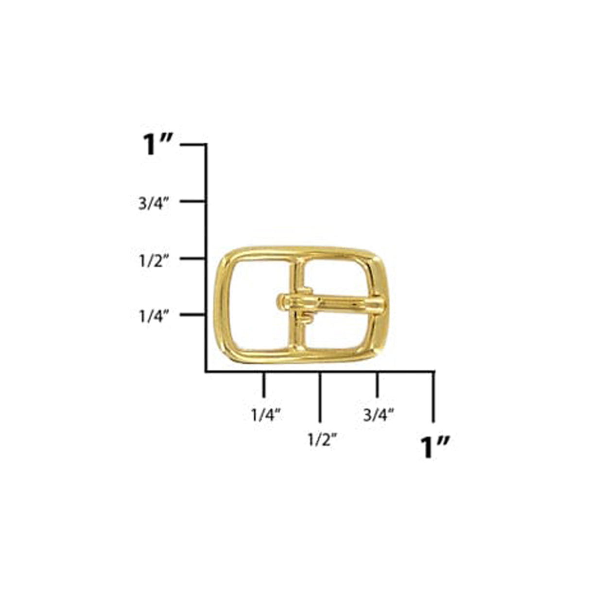 3/8" Gold, 13x20mm Center Bar Buckle, Zinc Alloy