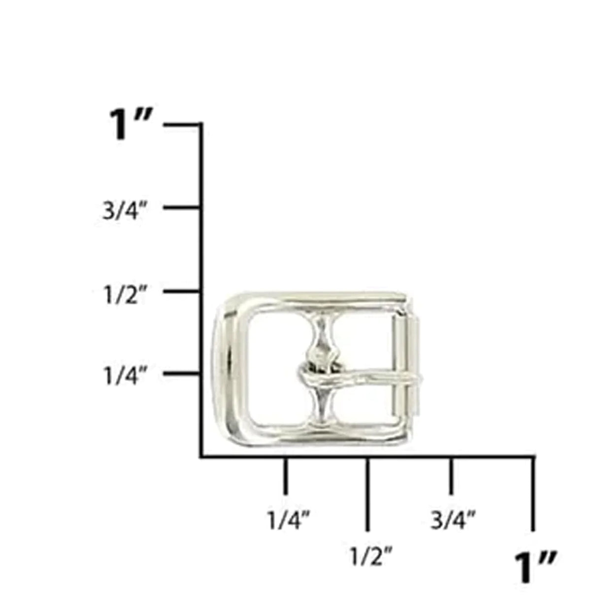 3/8" Nickel, Center Bar Buckle, Steel
