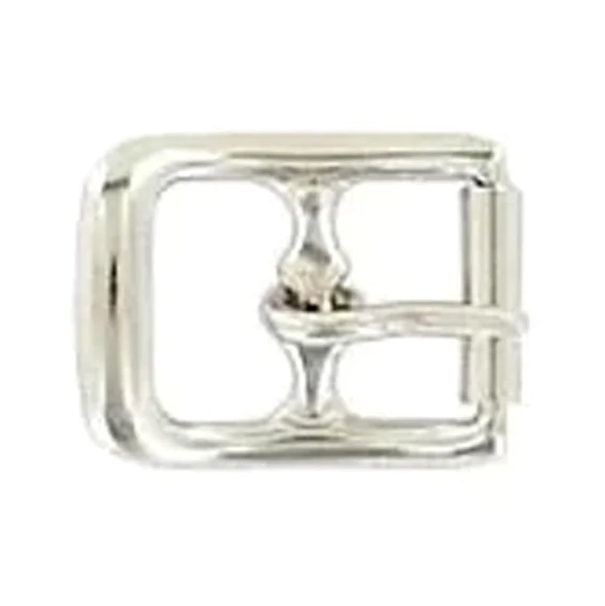 3/8" Nickel, Center Bar Buckle, Steel