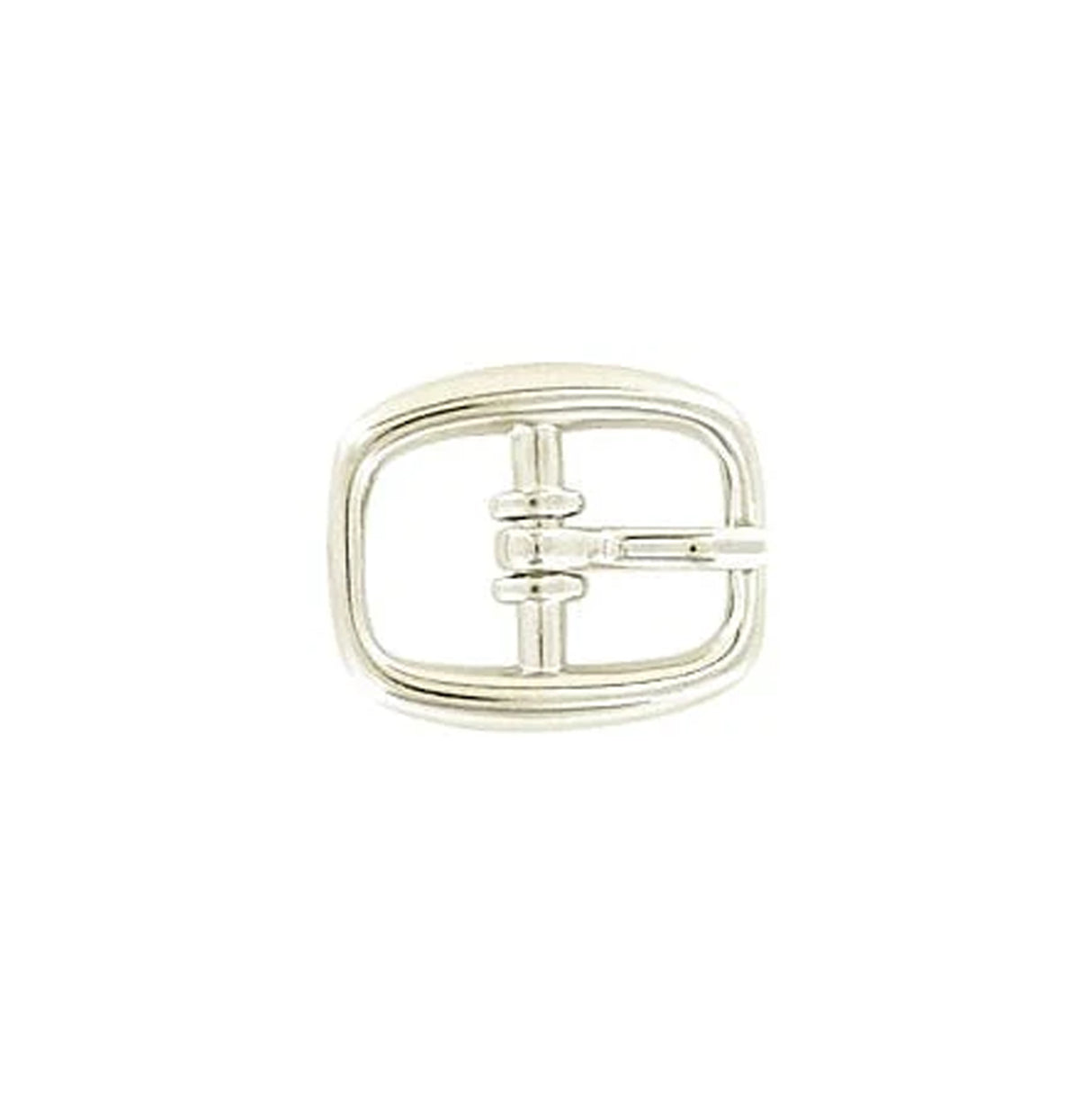 3/8" Shiny Nickel, Center Bar Buckle, Zinc Alloy