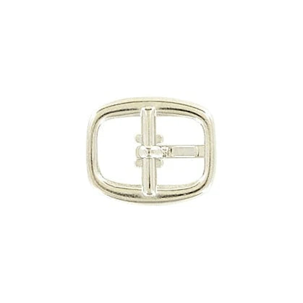 3/8" Shiny Nickel, Center Bar Buckle, Zinc Alloy