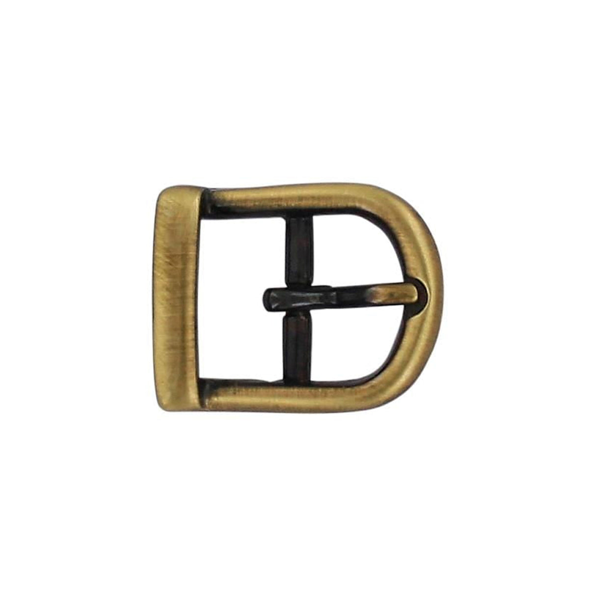 5/8" Antique Brass, D Shaped Center Bar Buckle, Steel