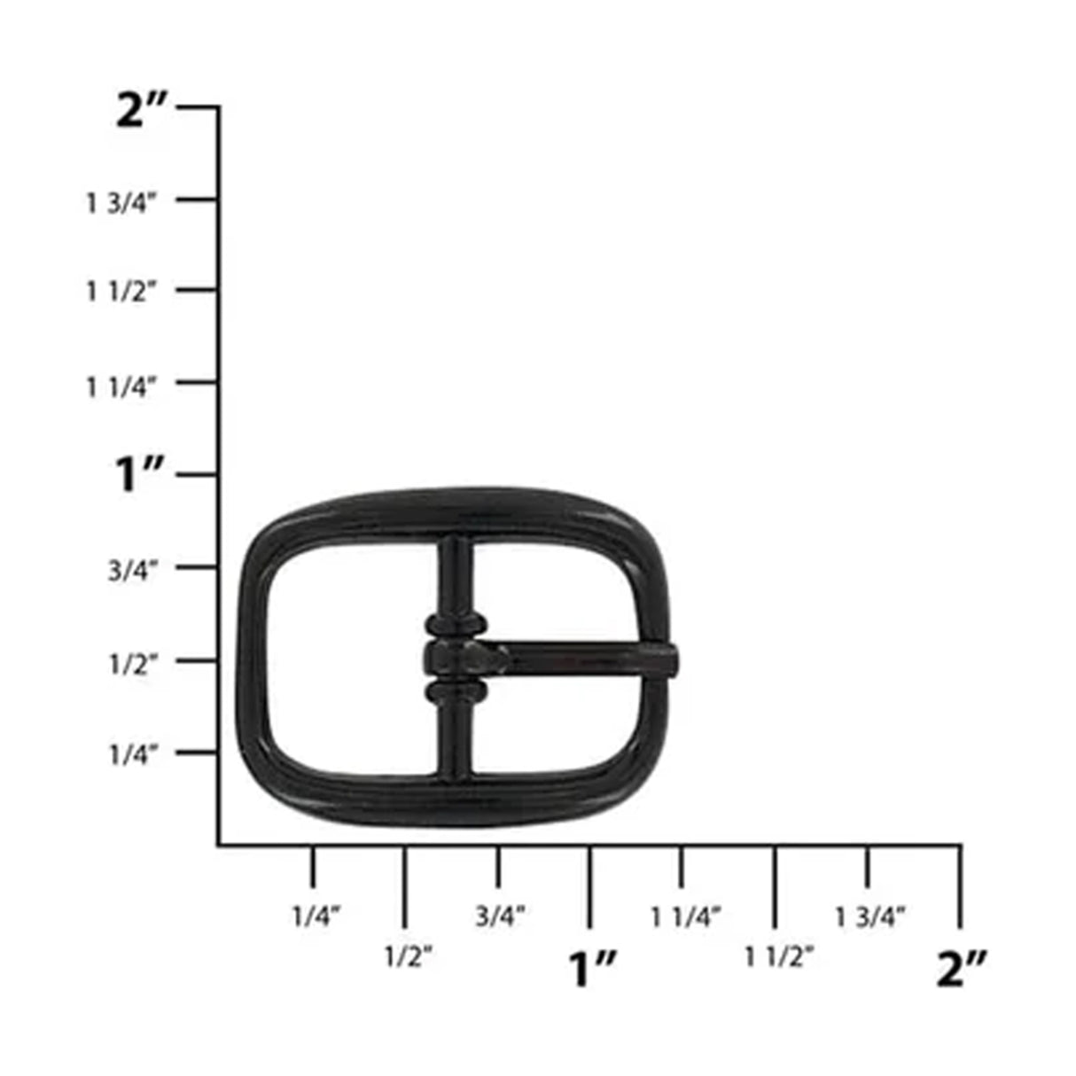 5/8" Black, 24x30mm Center Bar Buckle, Zinc Alloy