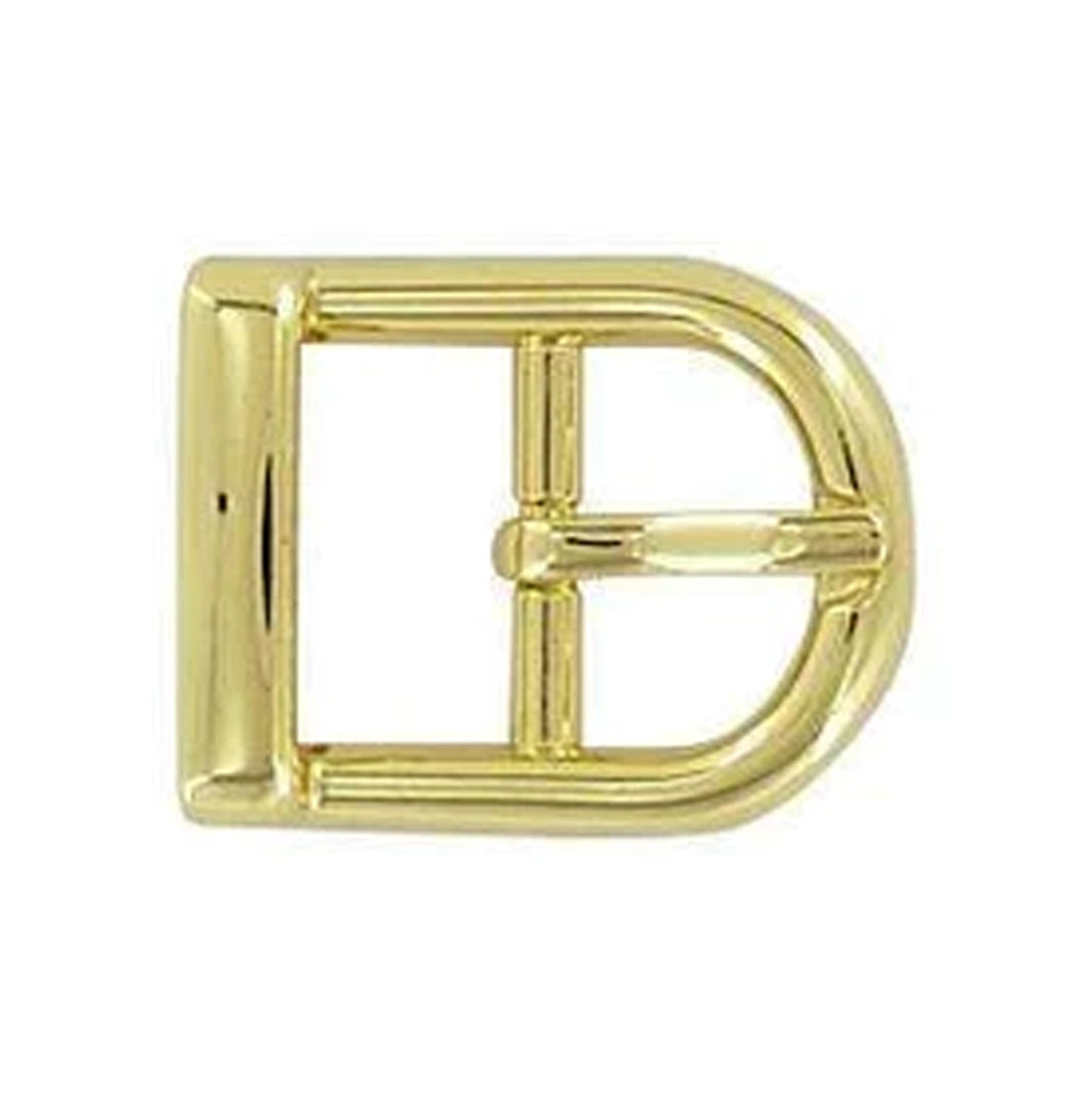 5/8" Shiny Gold, D Shaped Center Bar Buckle, Zinc Alloy