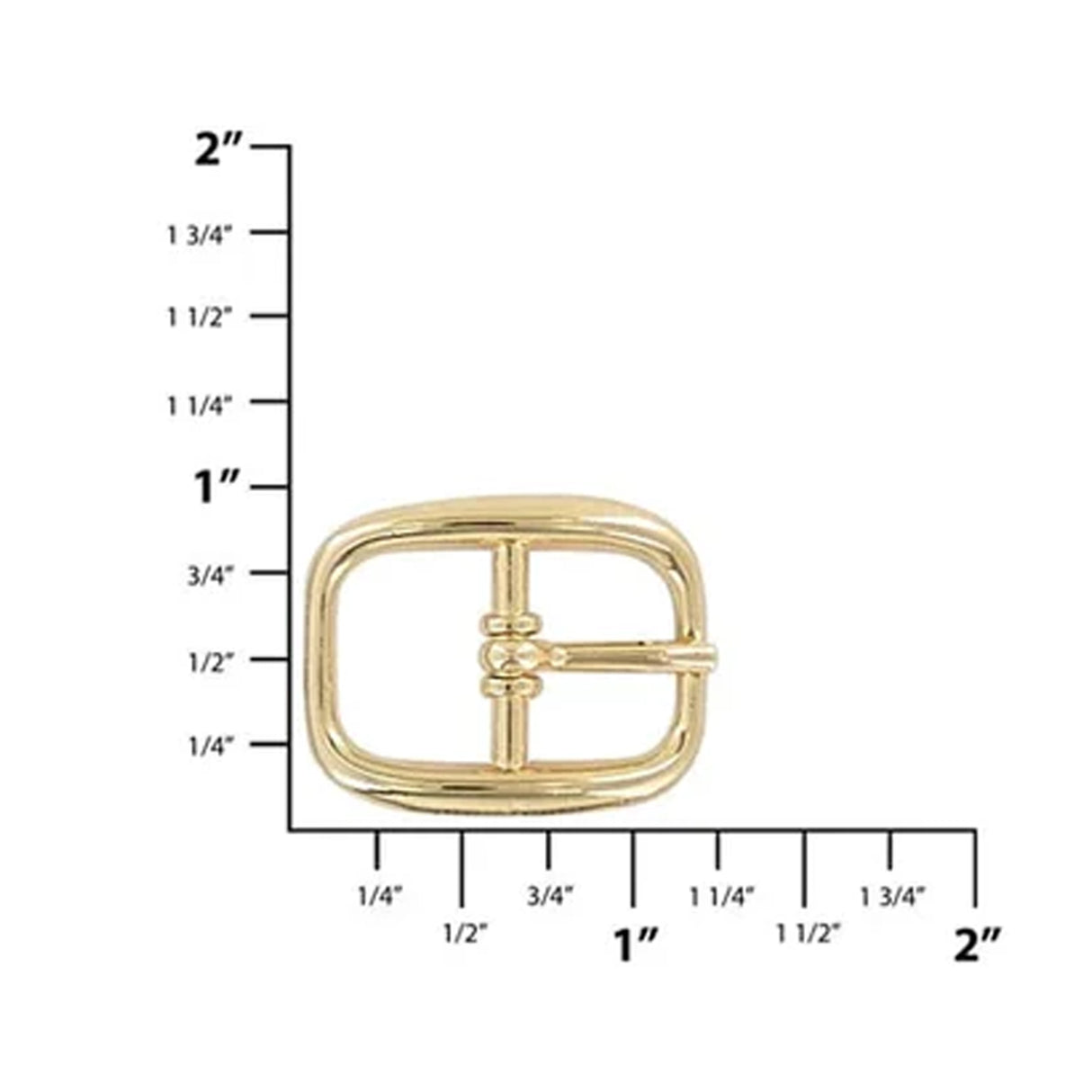 5/8" Gold, Center Bar Buckle, Zinc Alloy
