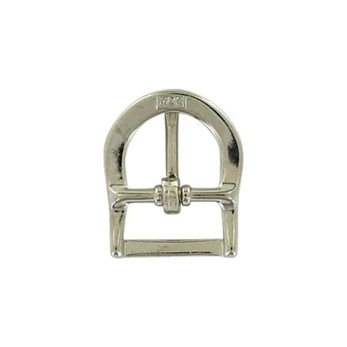 5/8" Nickel, D Shaped Center Bar Buckle, Zinc Alloy