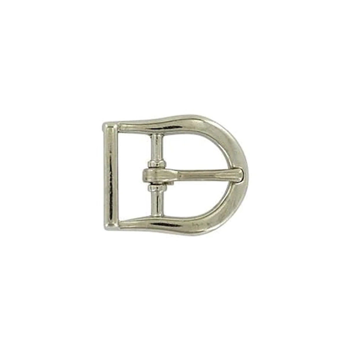 5/8" Nickel, D Shaped Center Bar Buckle, Zinc Alloy